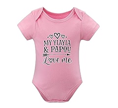 My YiaYia And PaPou Love Me New Baby Onesie Short Sleeve