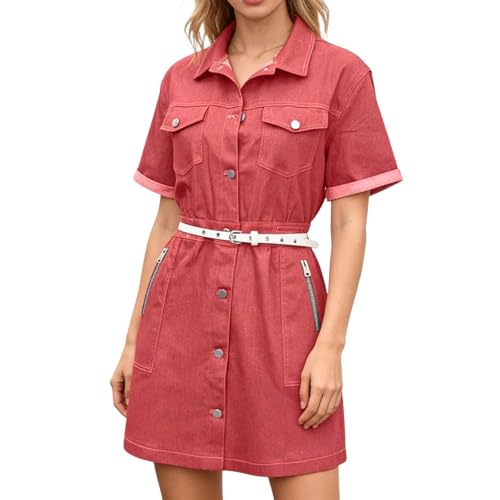 Robe en jean pour femme robe d'été élégante et fluide midi