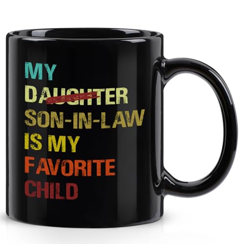 YHRJWN My Son In Law Is My Favorite Child Mug-11Oz, Funny Gift for Mother-in-Law or...