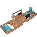 - THIS ONE HAS A MIRROR - Our Luxury Bamboo Bathtub Tray / Bathtub Caddy with MIRROR also comes with Extending Non Slip Sides, Wine Glass Holder, 2 Removable Storage Shelves & Much More