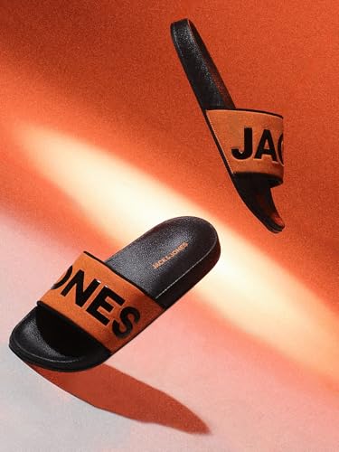 Image of JACK&JONES Men's Logo Print Pool Sliders
