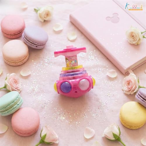 Image of Princess Dizzy Glow Top - LED Light & Music Spinning Top Toy for Girls, Magic Princess Spinner with Musical Sound & 360 Degree Rotation, Musical Lattoo Birthday Gift for Kids 3+ Years