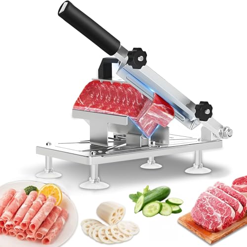 manual meat slicer for home, manual frozen meat slicer, upgraded stainless steel meat knife, beef and mutton rolls for hot pot, KBBQ food slicer, suitable for home cooking, shabu-shabu and barbecue