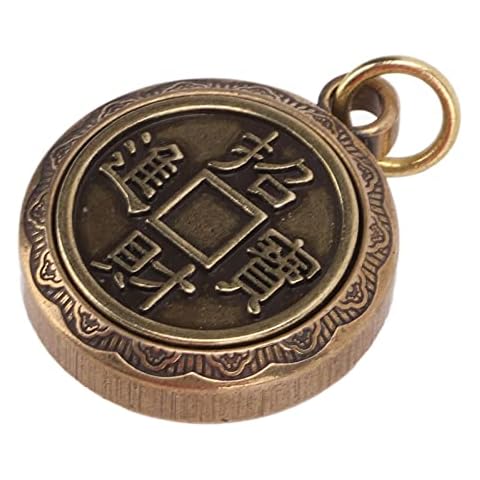Feng Shui Coin Keychains, 2 In 1 Vintage Key Ring Decoration Coins Anti Fall Portable For Wealth Cover