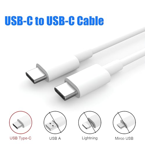 Image of 25W Samsung Original Type C to C 3.3 FT Fast Charging USB C Cable High-Speed & Data Transfer Compatible with Samsung Galaxy M15,F15,A15,A14,M14,F14,M34,F34,A34,A54,S21 Fe 5G,S22,S23 Type-C Cord,White