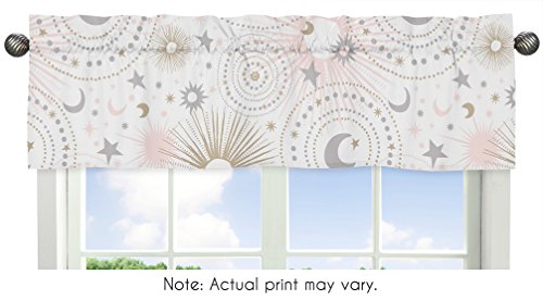 Sweet Jojo Designs Blush Pink, Gold, Grey And White Star And Moon Window Treatment Valance For Celestial Collection #TOP5