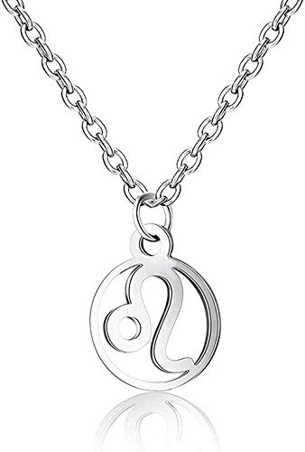 Preisvergleich Produktbild FACAIBA Halskette Halskette 12 Constellation Anhänger Halskette Edelstahl Runde Hohl Sternzeichen Schlüsselbein Kette Halskette Unisex Schmuck