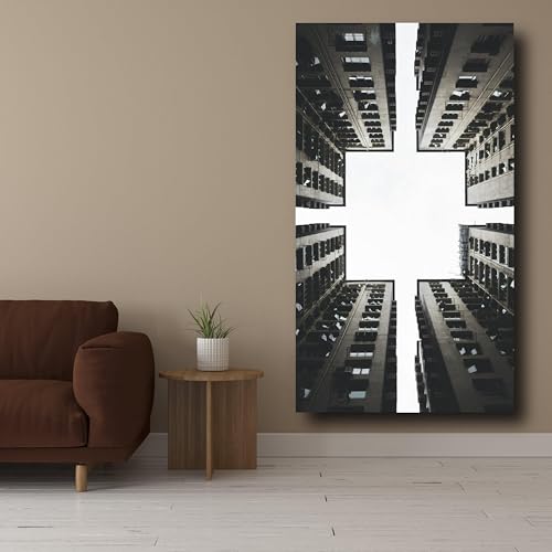 Peinture de paysage urbain pour salon moderne art mural architectural