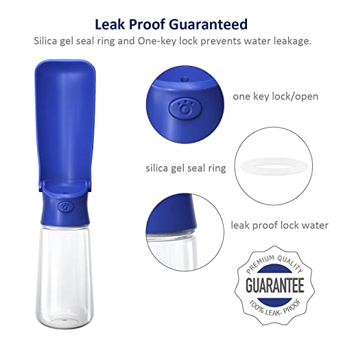 Image of WePet Foldable Portable Dog Water Bottle Puppy Water Dispenser with Drinking Feeder, 19 OZ, High-Temperature Resistant Leak Proof for Pets Outdoor Walking, Hiking, Travel, Food Grade Plastic BPA Free