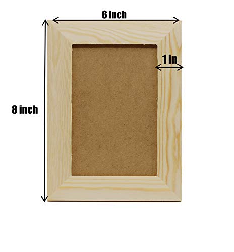 Creative Hobbies Pack of 6 - Unfinished Solid Pine Wood Picture Frames for Arts & Crafts, DIY Painting Project - Stand or Hang on the Wall - (8x6 Frame Size Holds 6x4 Pictures) for Adults and Kids by Creative Hobbies - Used condition - Image 3