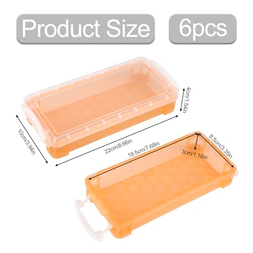 6 Pcs Stifte Box, Stapelbare Durchsichtige Stift Aufbewahrung, 22x10x4cm 6 Farben Stifte Organizer Schreibtisch Pencil Box für Schreibwaren Aquarellstifte Pinselmalstifte Zeichnungs Werkzeuge