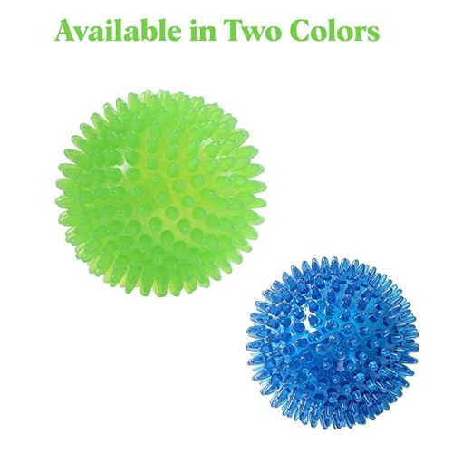 Image of Dog Toy Super Durable TPR Rubber, Ultra Light, Strong & Bouncy|Chew Toy for Dogs and Pets|Durable Natural Rubber Spiked Ball Toy|Chew and Teething Toy for Dogs and Puppies (Green)