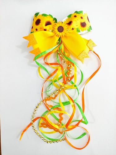 Presilha Festa Junina com Fita Colorida (Laço com Girassol)