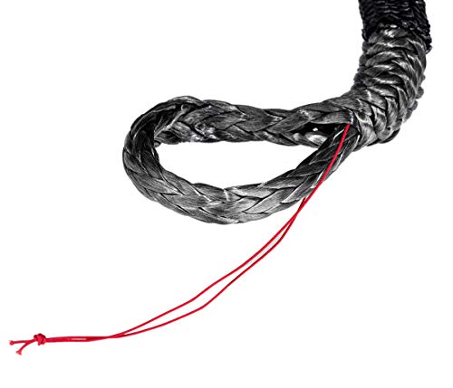 Image of UHMWPE 7 /16 inchx 19 inch Grey Soft Shackle with Black Sleeve for 4 Off-Road ATV UTV Jeep Winch Ropes