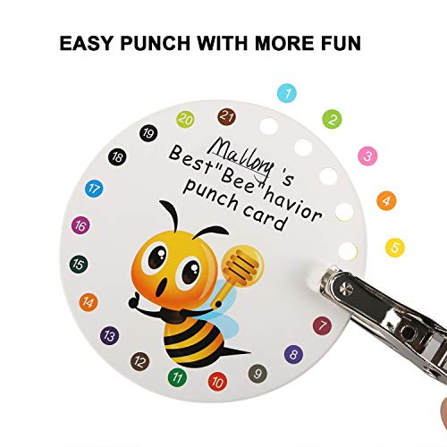 Image of ONEDONE Punch Cards 3.9 inch Round Reward Punch Cards for Classroom with Hole Puncher Teacher Supply Classroom Must Haves for Teachers Elementary