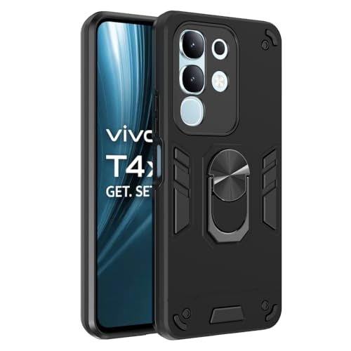Image of NDCOM for Vivo T4x 5G Back Cover | Premium Protection Case for vivo iQOO Z10x Back Cover | Shockproof Ring Holder Case