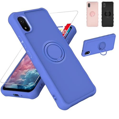 jioeuinly for Cloud Stratus C8 Case Compatible for Cloud Mobile Stratus C8 Phone Case Cover [with Tempered Glass Screen Protector][ 2MM Thickening Super Protection][Ring Support] Blue