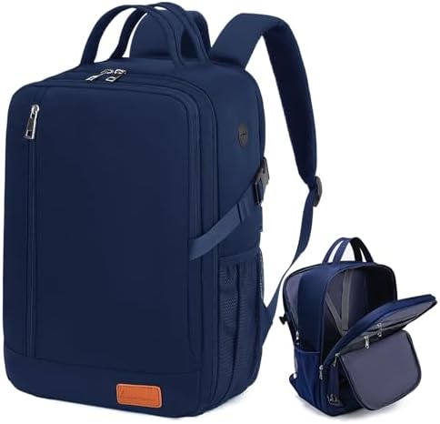 Lossga Handgepäck Rucksack 40x30x15 für Ryanair 18L | Flugzeug Reiserucksack 14 Zoll Laptop Travel Backpack für Flybe Unter Sitzplatz Cabin Bag Herren Damen, Dunkelblau