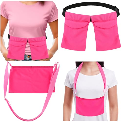Image of Tummy Tuck Post Surgery Supplies, Adjustable Mastectomy Drain Holder Drain Holder After Tummy Tuck Mastectomy Drainage Pouch with Shower Bag Breast Reduction Mastectomy Recovery Must Haves(Rose Red)