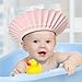 HOOYEE Safe Shampoo Shower Bathing Protection Bath Cap Soft Adjustable Visor Hat for Toddler, Baby, Kids, Children … (Pink Lotus)