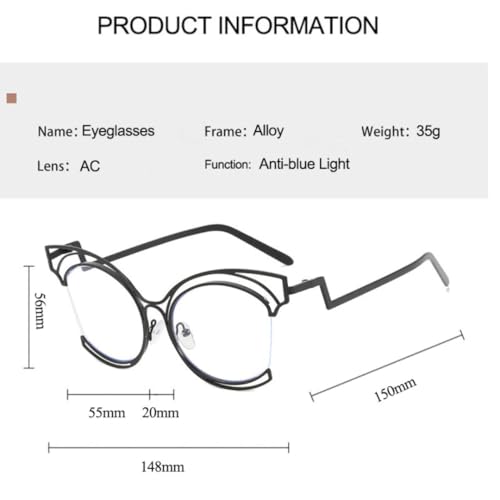 Lunettes œil-de-chat en métal de haute qualité stylées - 6