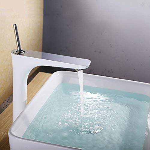 Robinet de bassin blanc mat et mitigeur de lavabo pour salle de bain moderne