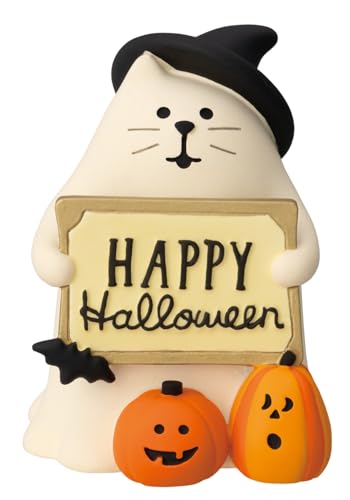 デコレコーポレーション concombre おばけにゃんこ HAPPY HALLOWEEN サイズ：約W5.8 D6 H7.6 ZHW-29208H