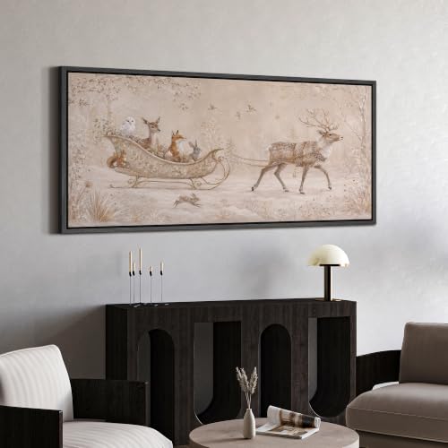 Image of MUDECOR Extra Large Framed Canvas Print Wall Art Winter for Living Room