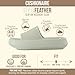 CUSHIONAIRE Feather EVA Slides for Women – Comfortable Slip On Womens Slippers, Indoor Outdoor Shower Shoes, Beach Essential Cloud Slides, Aloe 9