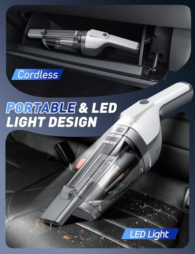 Image of Handheld Vacuum Cordless, 15000PA Powerful Suction Hand Held Vacuum Cleaner, Car Vacuum Portable Cordless with Large-Capacity Dust Bin & LED Light, High Power Hand Vacuum for Home, Car, Office, Pet