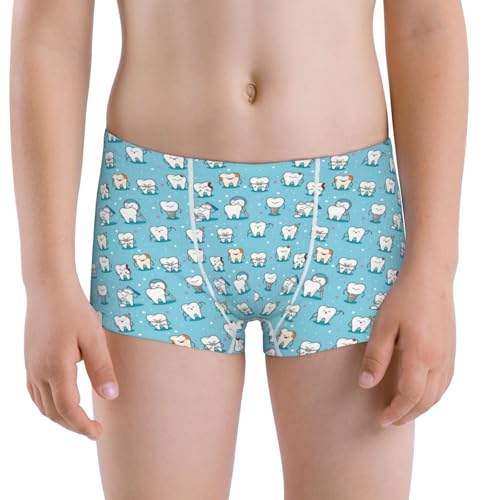 Boys' Cotton Boxer Brief Soft Underwear-Cartoon Teeth