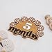 Wooden Baby Monthly Milestone Set, Floral Newborn Age Tracker with Numbers and Months Weeks Signs, Layered Wood Photo Prop for Baby Monthly Picture