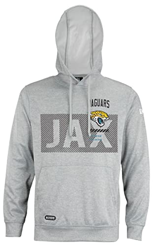 New-Era-NFL-Mens-Drill-Performance-Cool-Grey-Pullover-Hoodie-Pro-Football-Sweatshirt-Jacksonville-Jaguars-Large