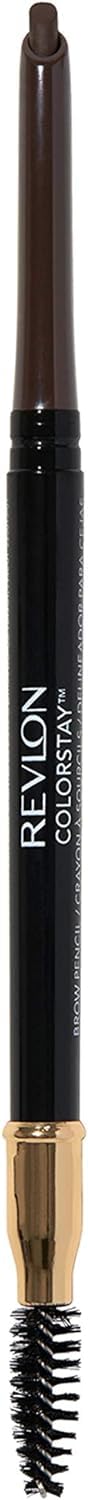 Revlon - ColorStay Perfilador de Cejas, Define y Rellena, con Cepillo para Peinar y Esculpir, Resistente al Agua, 24 Horas de Durabilidad, Tono 004, Color Castaño Oscuro