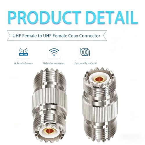 Adaptador coaxial UHF PL259 hembra a hembra: solucione cables cortos en su antena de radio CB 3