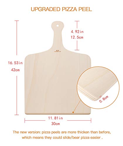 Pizzaschep van Hout,set van 3 Hout Pizza Peels - Image 3