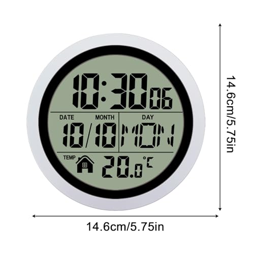 Reloj de batería de baño para ducha y cocina con fecha 6