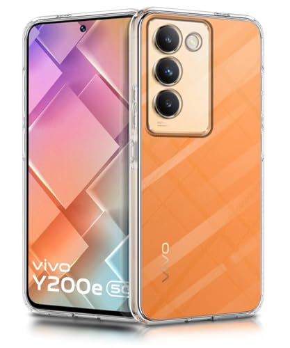 Image of NISHTECH for Vivo Y100E, Y200E, Vivo T3 5G Premium Transparent Hybrid Soft Slim Dust Proof Back Case Cover with Camera Protection