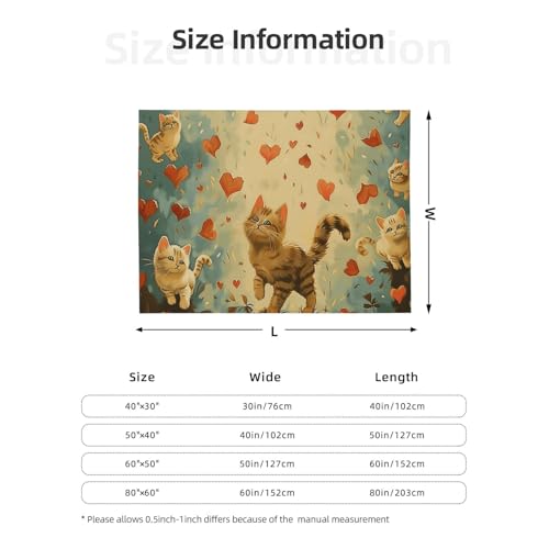 Couverture en flanelle Happy Walking Kitty plaid 150x125 cm chat