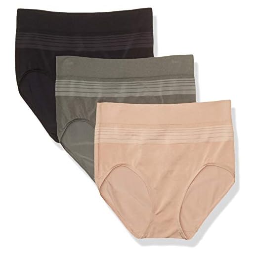 Warner's womens Blissful Benefits By Warner's Seamless Brief Panty 3 Pack Underwear, Stone/Toasted Almond/Black, XX-Large US
