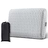 Vekkia Travel Pillow with Memory Foam, Portable and Compressible Camping Pillow with Washable Cover, Ergonomic Supportive for Sleeping, Ideal for Adults & Kids Travel, Hiking, Airplane, Car (Gray S)