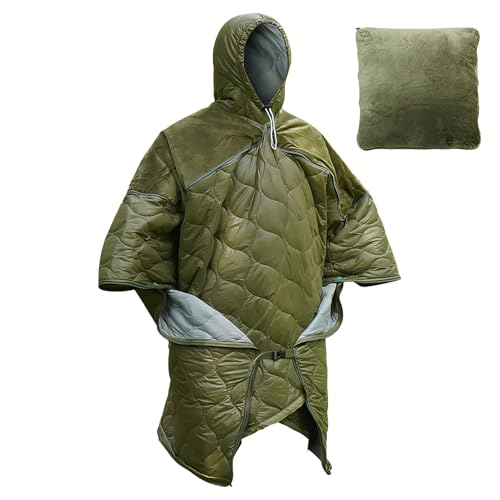 Manta Para Exteriores Que Se Puede Llevar Puesta - Saco De Dormir Con Capucha Para Llevar | Saco Portátil Y Cómodo - Para Viajar Acampar Y Actividades Al Aire Libre Durante El Invierno En Estadio Hoga