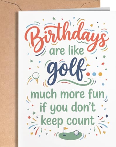 Carte d'anniversaire humoristique golf, thème sports pour lui ou elle