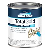 TotalBoat TotalGold Gold Enamel Metallic Paint for Boats, Sign Lettering, and Indoor/Outdoor Decor, UV & Tarnish Resistance, Quart