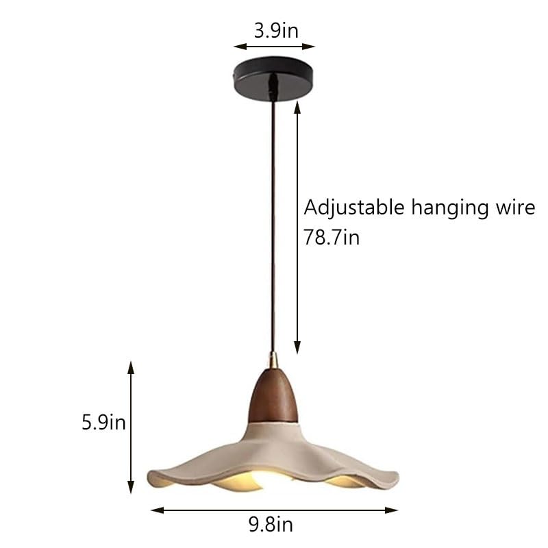 Suspension ciment style industriel rétro 25cm culot E27 fleur - 7