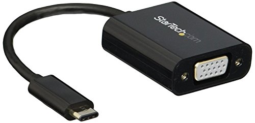 StarTech.com USB-C to VGA Adapter - Black - 1080p - Video Converter For Your MacBook Pro - USB C to VGA Display Dongle (CDP2VGA)