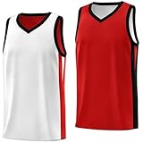 KXK Blank Youth Reversible Basketball Jersey,Sports Athletic Practice Basketball Shirt Clothing for Boys Girls