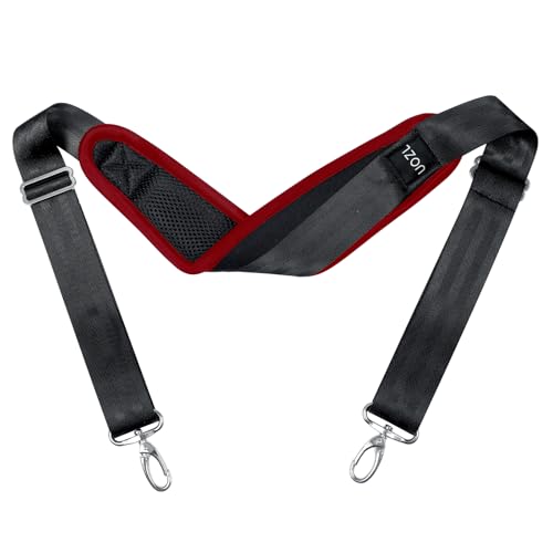 Image of 67 Inch Shoulder Straps, Soft with Ultra-Thick Fixed Shoulder Pad, Two Way Independently Adjustable Buckle Replacement Straps for Laptop Bag Messenger Bag Tool Bag Luggage,BlackRed