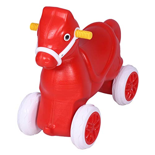 Image of Baby Horse Rider for Kids Ride-on with Backrest (Red)