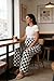BLENCOT Women Casual Pants for Maternity Elastic Waisted Wide Leg Plaid Checkered 2026 Fashion Grid Pregnancy Pants Trousers Black White 2XL
